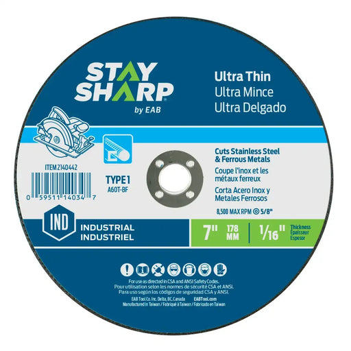 7" x 3/64" Ultra Thin Metal Cutting Zip Disc for Circular Saw