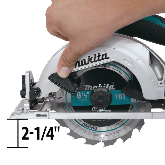 Makita 6-1/2" Cordless Circular Saw can cut 2-1/4" depth