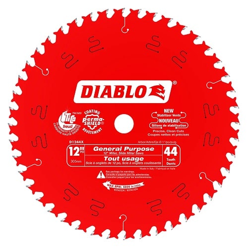 Diablo D1244X 12 Inch 44 Teeth General Purpose Mitre Saw Blade for Wood Cutting