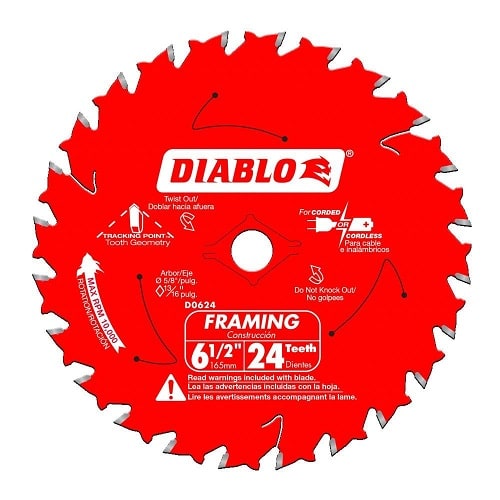 Diablo 6-1/2" 24 Tooth Framing Circular Saw Blade