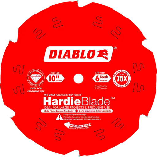 Diablo D1006DH 10" x 4 Tooth Hardie Fiber Cement Saw Blade
