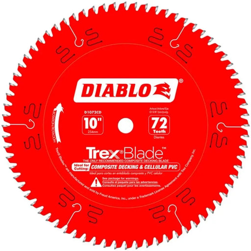 Diablo D1072CDC 10" x 72 Tooth Trex Saw Blade