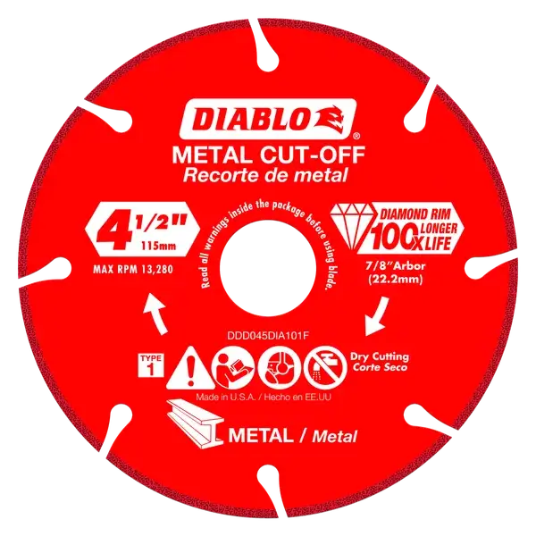 Diablo 4-1/2" Diamond Metal Cut Off Blade for Angle Grinder