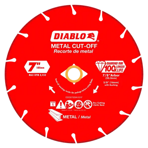Diablo 7" Diamond Metal Cut Off Disc Blade for Circular Saw