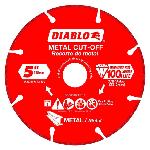 Diablo 5" Diamond Metal Cut Off Blade for Angle Grinder