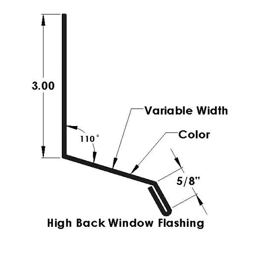 Window Flashing Metal High Back 10'