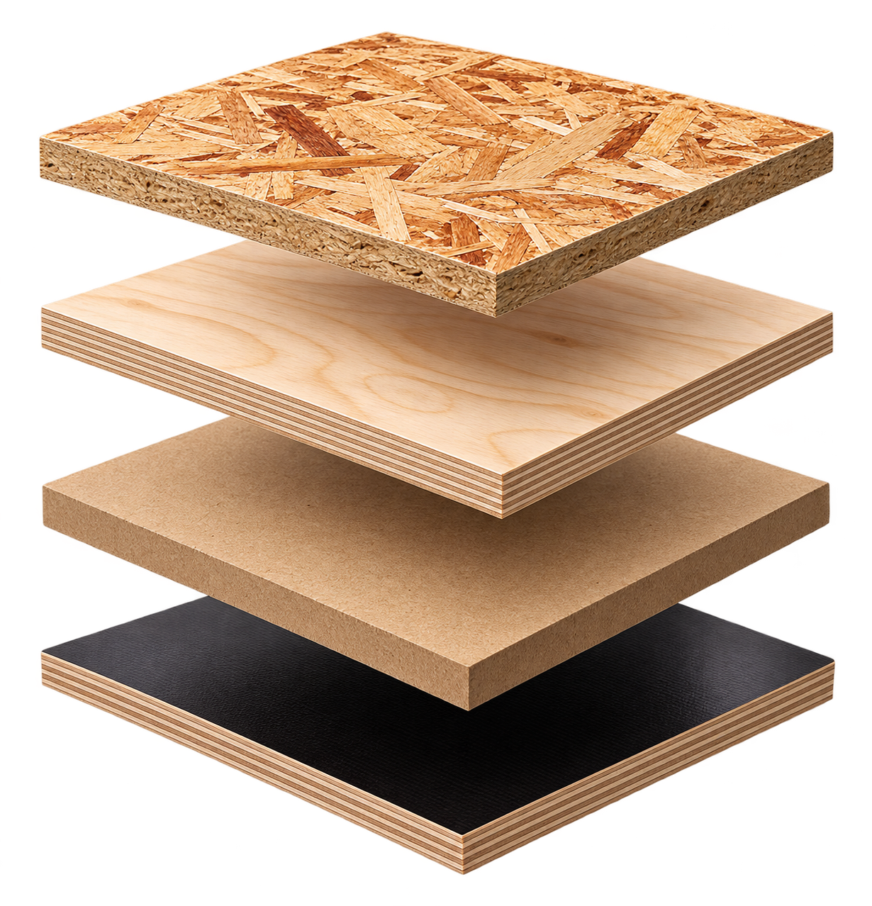 Plywood, OSB, MDF