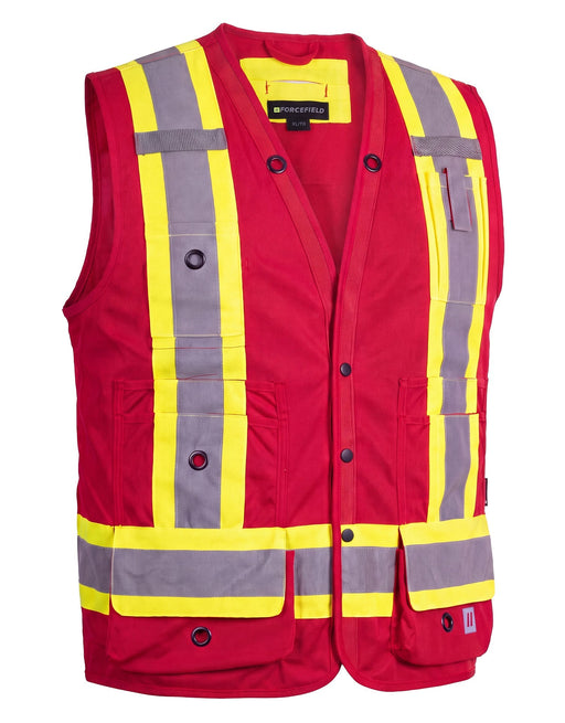 Forcefield surveyor's safety vest, red, front