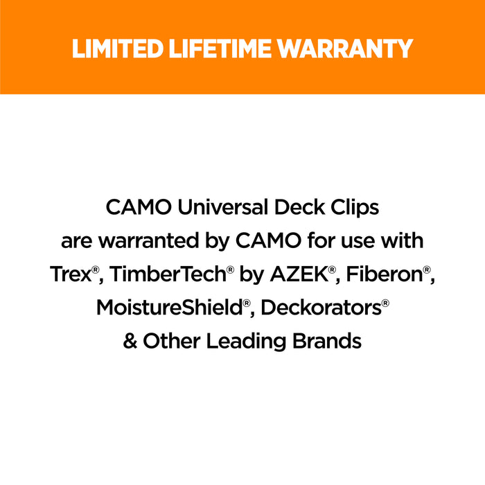 CAMO Edge clip gusset and screw detail