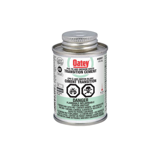 Oatey 48921 ABS to PVC transition white cement 118 mL can