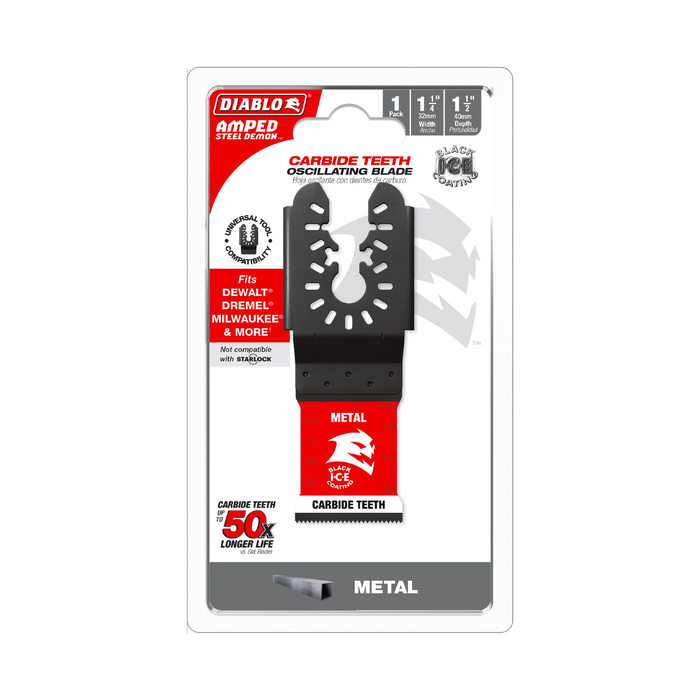 1-1/4" AMPED™ Steel Demon™ Universal Fit Carbide Teeth Oscillating Blade for Metal DOU125CF