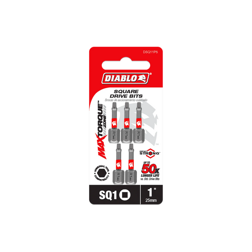 1" #1 Square Drive Bits (5-Pack) DSQ11P5