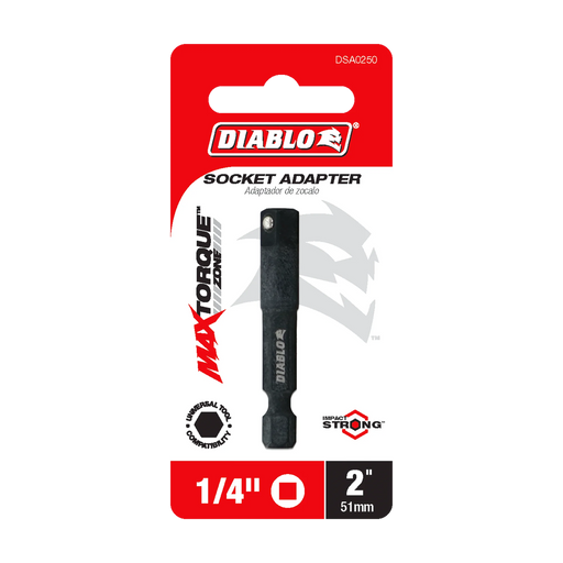 1/4" Hex to 1/4" Square Socket Adapter DSA0250