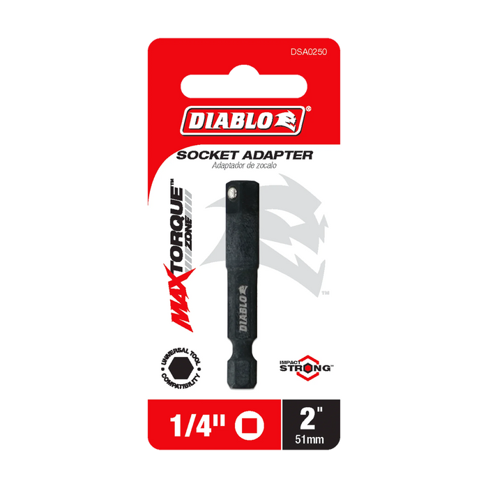 1/4" Hex to 1/4" Square Socket Adapter DSA0250