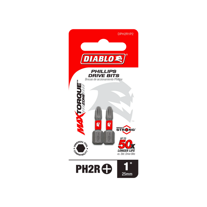 Diablo Phillips Drive Bits for 1/4" Hex Shank Drills