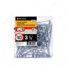 #10 by three and a half inch flat head zinc silver colour square drive wood assembly screws. 100 pieces per pack.