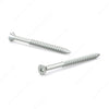 #10 by two and a quarter inch flat head zinc silver colour square drive wood assembly screws. 100 pieces per pack.