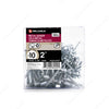 #10 by two inch pan head zinc coated square drive metal screws. 100 pieces per pack.
