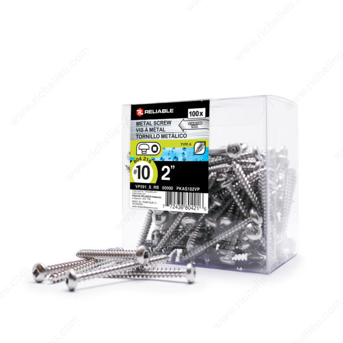 #10 by two inch stainless steel pan head self tapping square drive metal screws 
