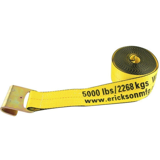 Erickson 58700 yellow 3 in. x 30 ft. winch strap with flat hook