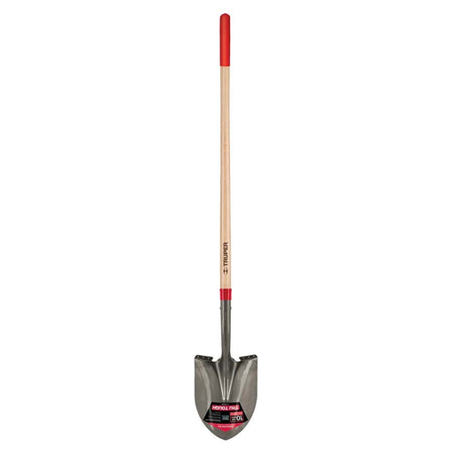 Truper PRL-E round point shovel with 48 in. wood handle