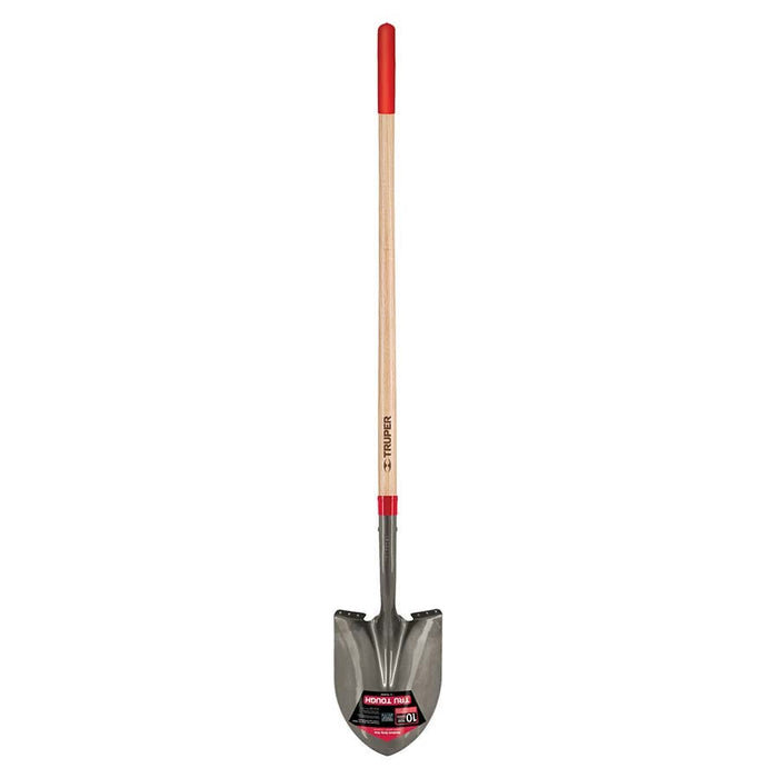 Truper PRL-E round point shovel with 48 in. wood handle