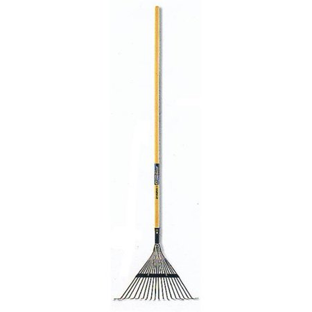 Truper 30450 19 in. flexible steel leaf rake with wood handle