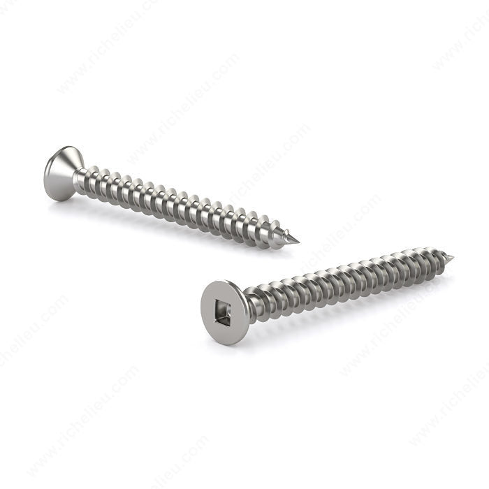#10 by two and a half inch stainless steel flat head self tapping metal screws pack