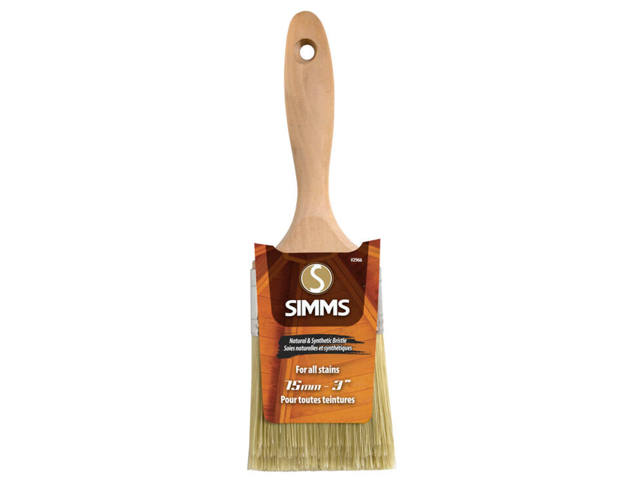 Simms 2966 3 in. polyester stain brush with wood handle