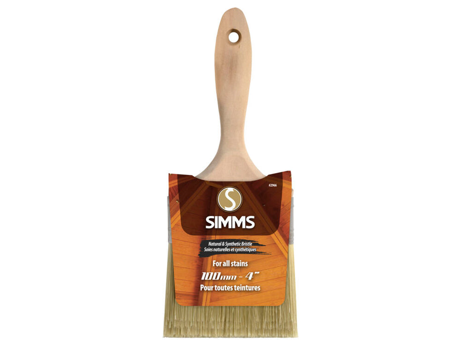 Simms Polyester Stain Brush with Wood Handle, 3 in. or 4 in. (2966)