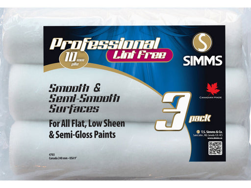 Simms 4703 Professional lint free roller refill 3-pack, 9-1/2 in. x 10 mm