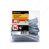#14 by four inch flat head square drive zinc silver colour wood screws. 75 pieces per pack.
