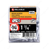 #14 by one and a quarter inch flat head square drive zinc silver colour wood screws. 100 pieces per pack.