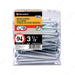 #14 by three a half inch flat head square drive zinc silver colour wood screws. 100 pieces per pack.