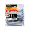 #14 by three a half inch flat head square drive zinc silver colour wood screws. 100 pieces per pack.