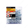 #14 by three inch flat head square drive zinc silver colour wood screws. 100 pieces per pack.