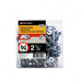 #14 by two and a half inch flat head square drive zinc silver colour wood screws. 100 pieces per pack.
