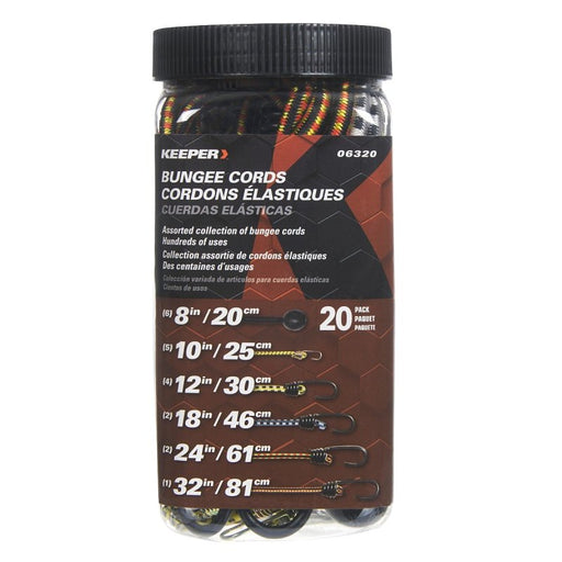 Keeper 06320-10 20-piece assorted bungee cord jar