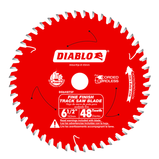 Diablo 6-1/2" x 48-Tooth Track Saw Blade for Fine Finish and Plywood
