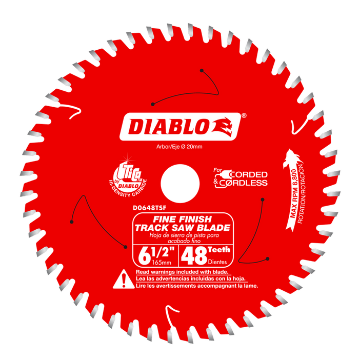 Diablo 6-1/2" x 48-Tooth Track Saw Blade for Fine Finish and Plywood