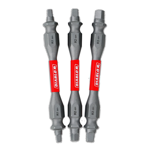 2-1/2" Assorted Double-Ended Square Drive Bits (3-Piece) DDESQV25-S3