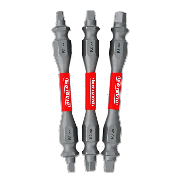 2-1/2" Assorted Double-Ended Square Drive Bits (3-Piece) DDESQV25-S3