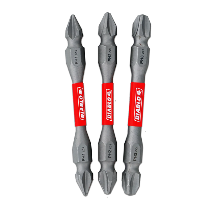 2-1/2" Double-Ended Phillips Drive Bit Set (3-Piece) DDEPHV25-S3