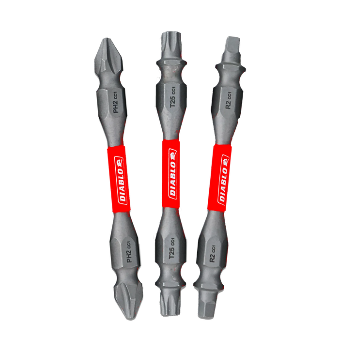 2-1/2" Double-Ended Phillips, Square and Torx Drive Bit Set (3-Piece) DDEV25-S3