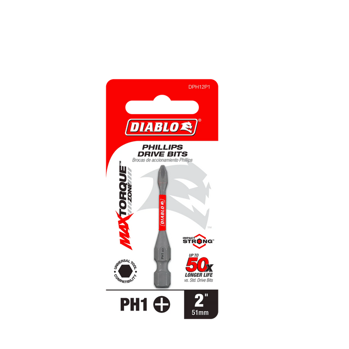 2" #1 Phillips Drive Bit DPH12P1