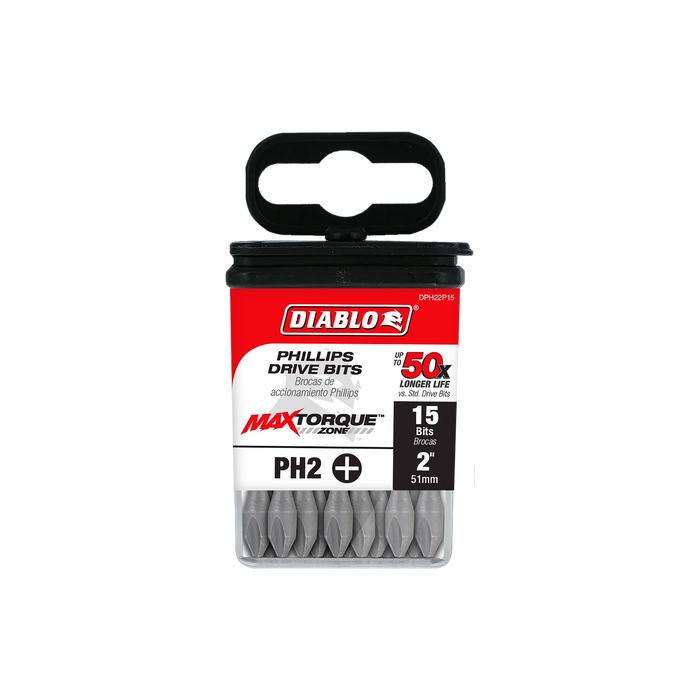 Diablo Phillips Drive Bits for 1/4" Hex Shank Drills