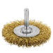 Coarse crimped brass coated wire wheel, 2-1/2 in., 1/4 in. shank