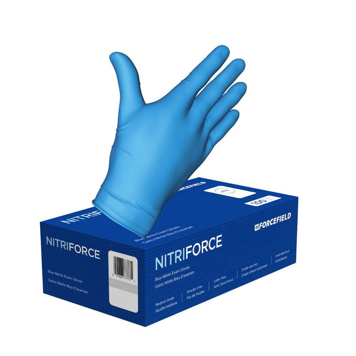 Forcefield NitriForce blue nitrile exam gloves, X-large, 100 pack