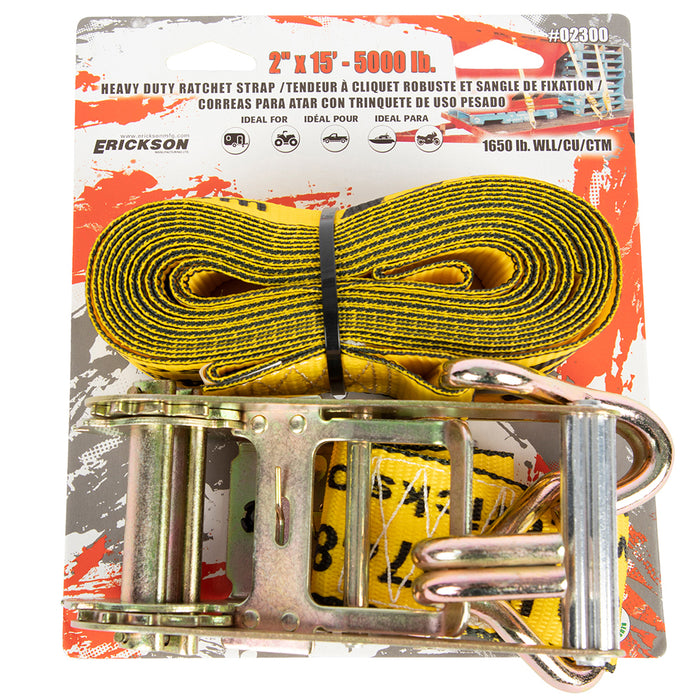 2" x 15' Heavy Duty Rachet Strap (5000 lb max load) - 07E02300