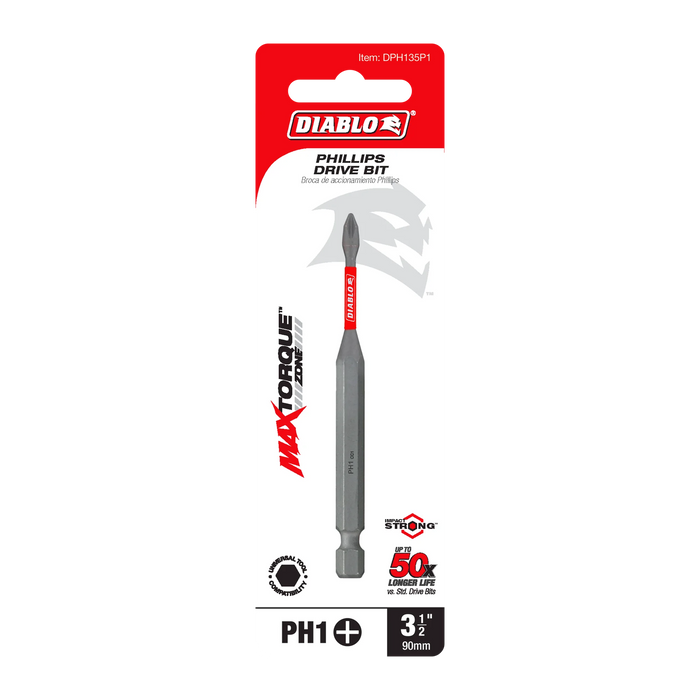 Diablo Phillips Drive Bits for 1/4" Hex Shank Drills